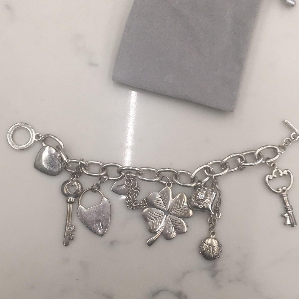 Silver Lucky Clover Charm Bracelet 🍀